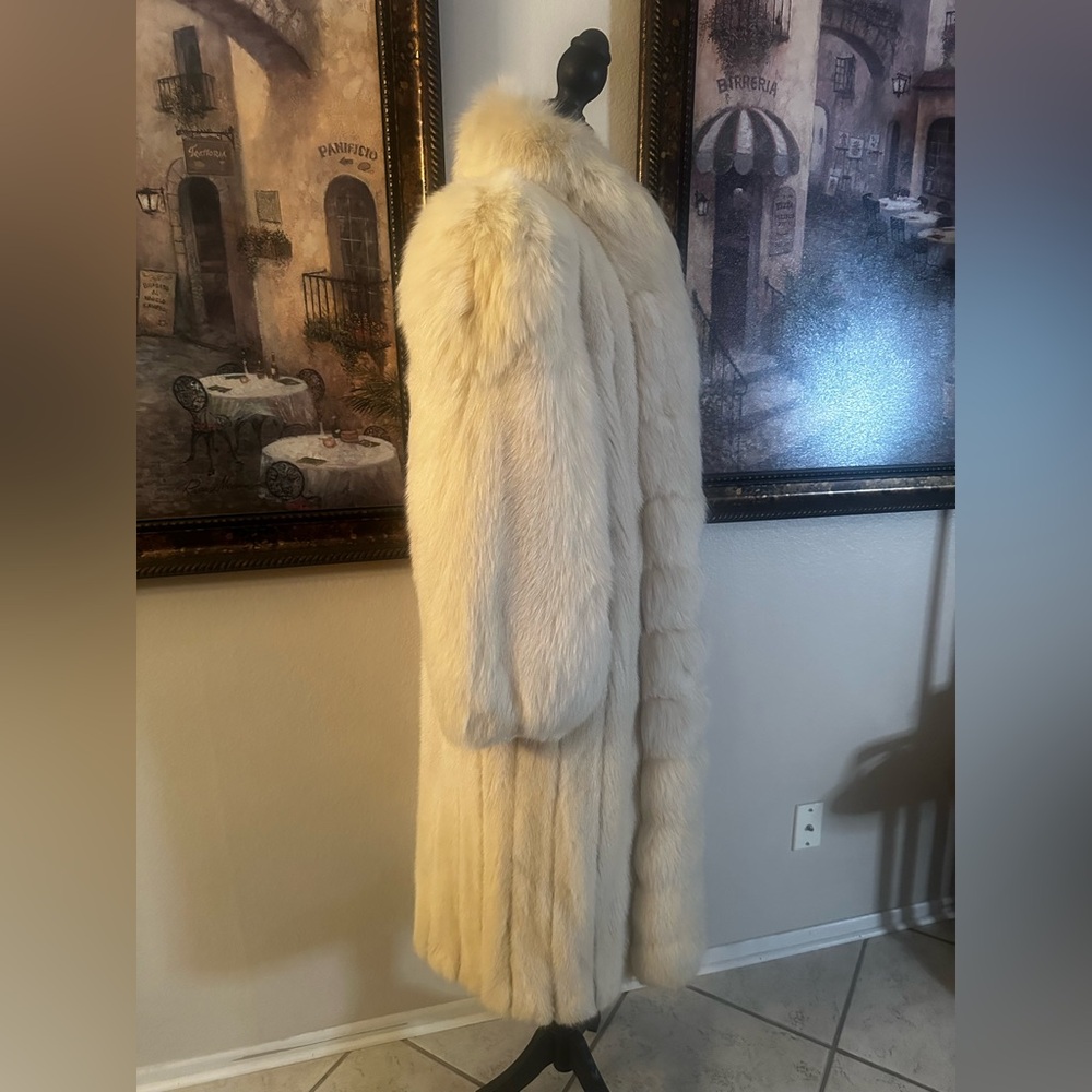 Rare Bloomingdale’s Mink & Fox Fur Full-Length Coat Luxury Ivory Opera Coat 46” - Picture 9 of 13